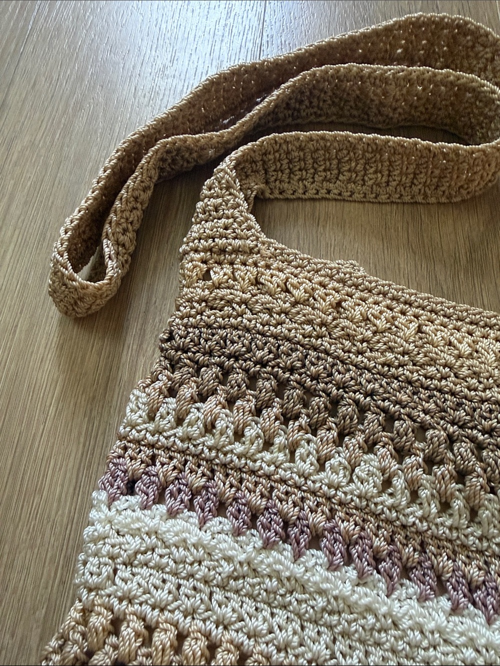 The Sak Neutral Striped Crochet Shoulder Bag — Beige & Cream - Picture 2 of 5